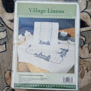 Village Linens VTG Stamped Cross Stich Pattern